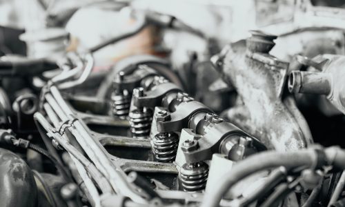 Close up of four newly changed nozzles in car diesel engine